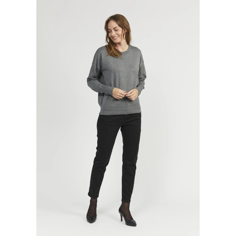 Gråmelert Signature Genser Fra Jensen Med Rund Hals, Grå Melert Genser Gray - Bilde 5