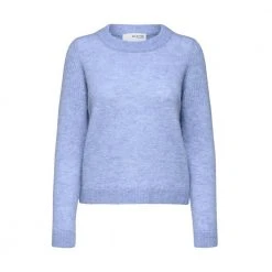 Selected Femme Sia Knit O-Neck Gensere Purple