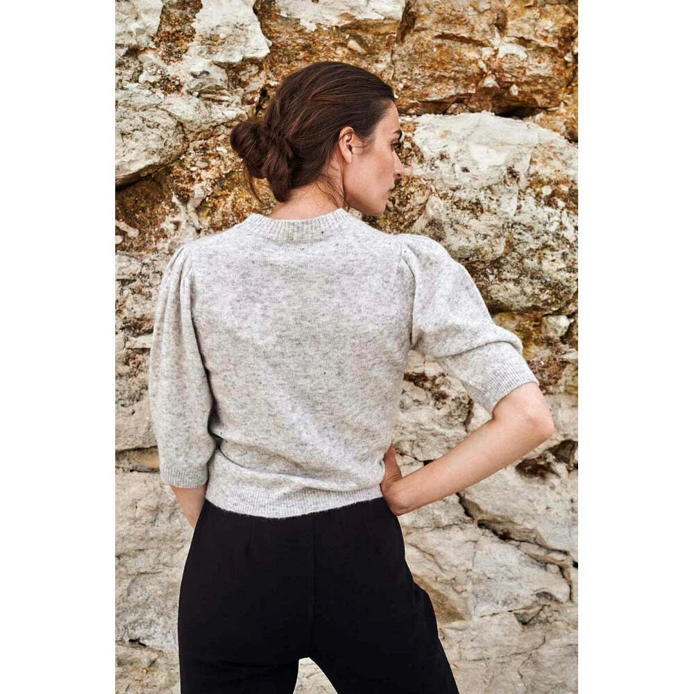 Norr Nordby Knit Tee Gray - Bilde 2