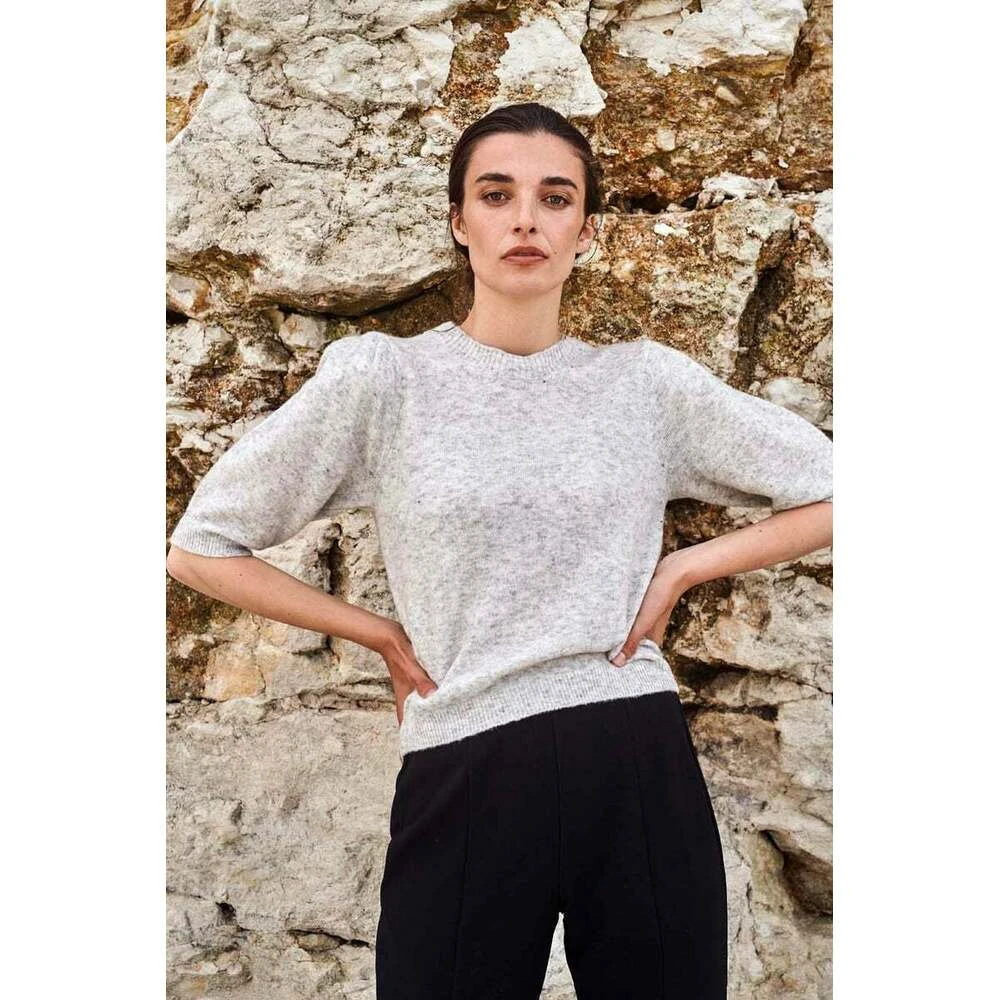 Norr Nordby Knit Tee Gray - Bilde 3