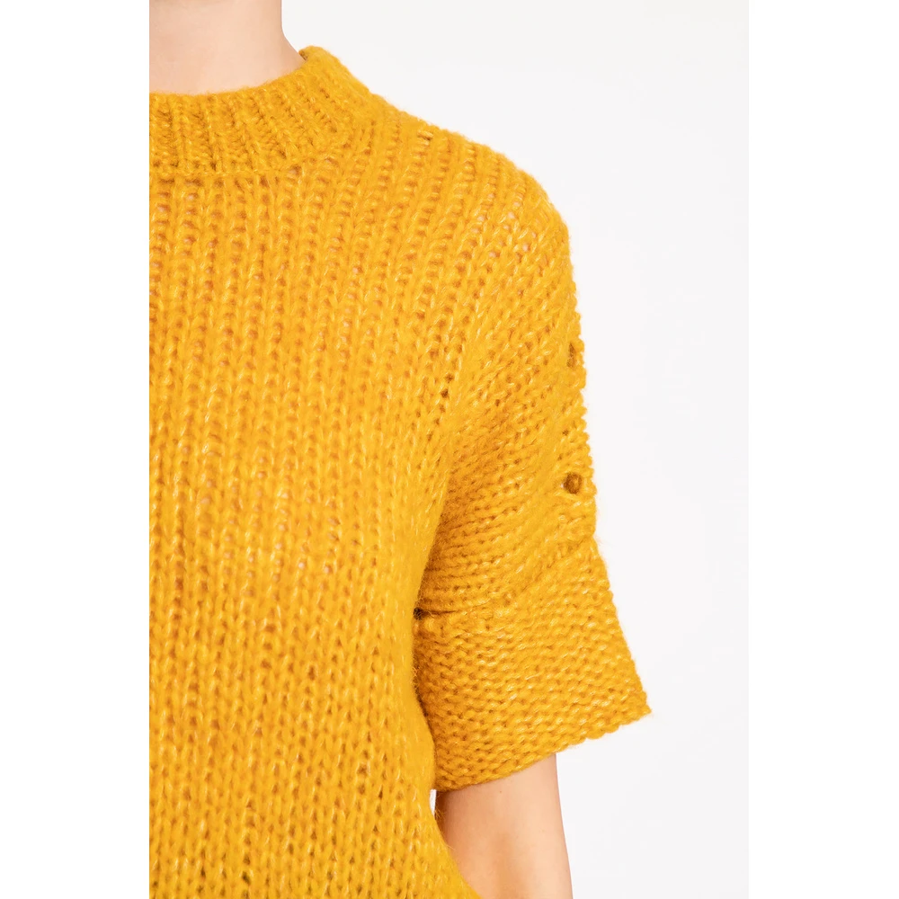 Tory Burch Sweater With Short Sleeves Yellow - Bilde 2