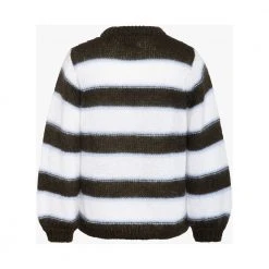 Arnie Says Mørkebrun Arniesays: Melrose Stripe Genser White