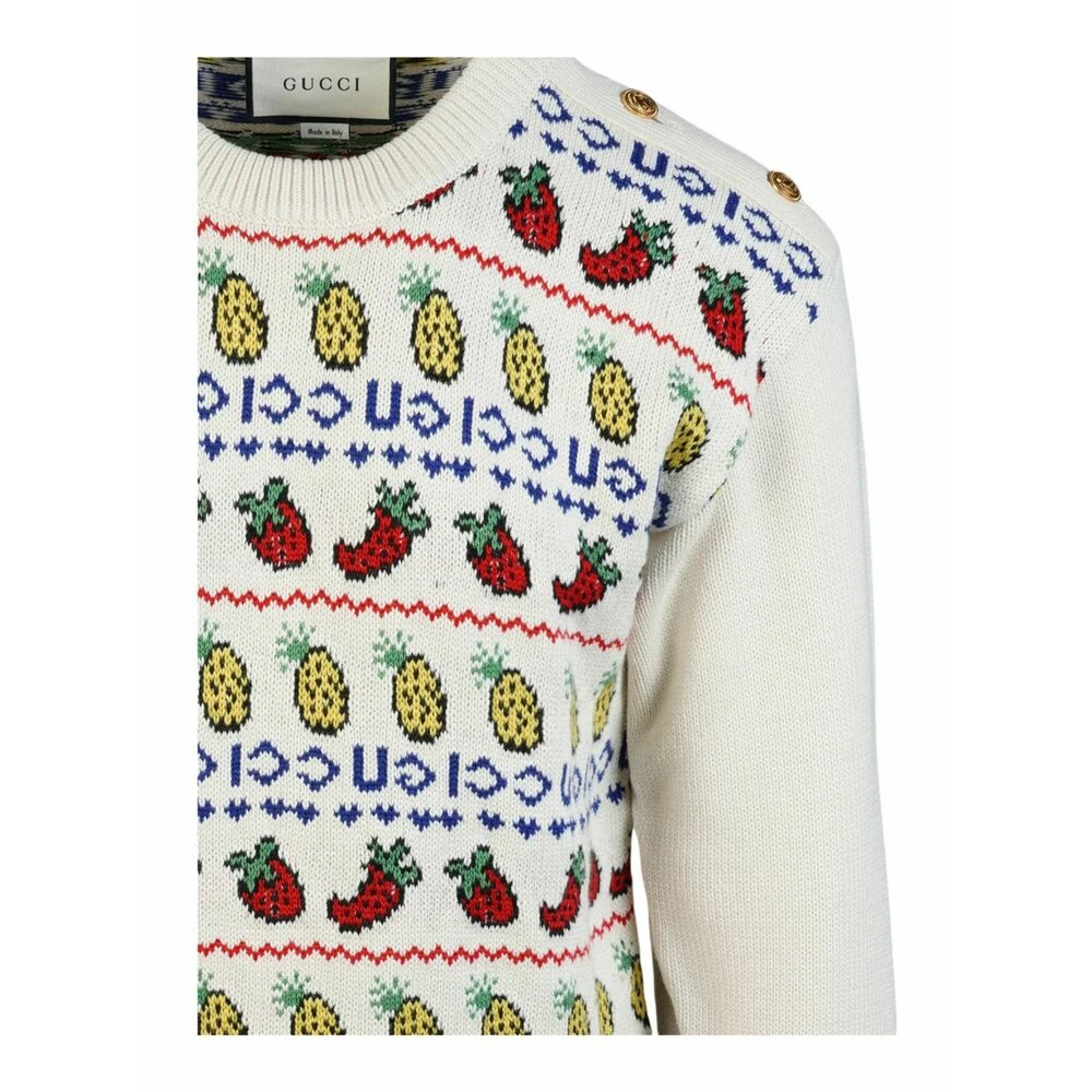Gucci Fruit Intarsia Sweater White - Bilde 2