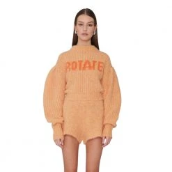 ROTATE Birger Christensen Adley Logo Knit Jumper - Oransje Orange