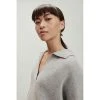 Grå Davida Chunky Open Collar Sweater Genser Gray