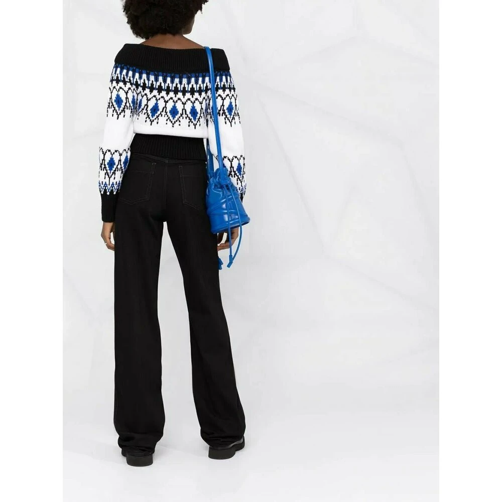 Alexander McQueen Patterned Off-shoulder Jumper Black - Bilde 2