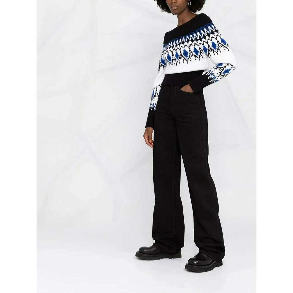 Alexander McQueen Patterned Off-shoulder Jumper Black - Bilde 3