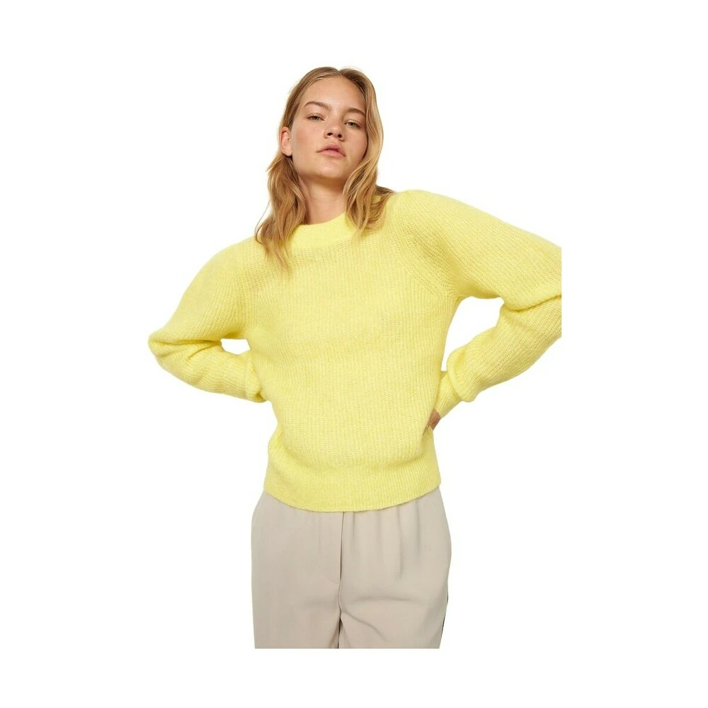 Gul Second Female Second Female Brooky Knit Puff O-Neck Overdeler Yellow - Bilde 2