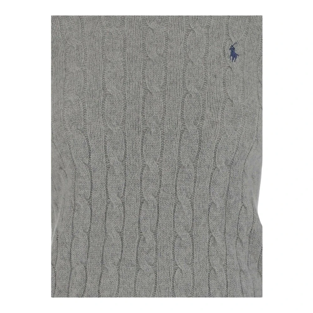 Ralph Lauren Sweater Made Of Wool And Cashmere Plaited Pattern Round-neck Gray - Bilde 2