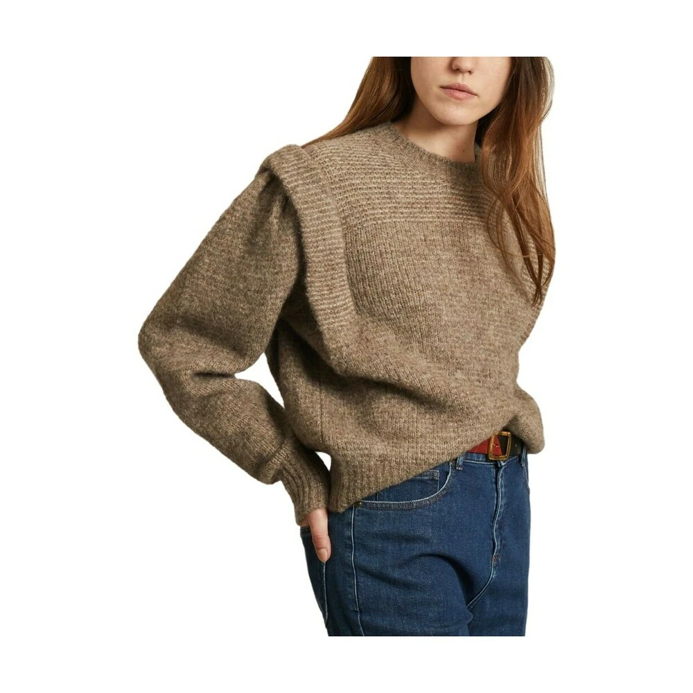 Second Female Abby Sweater With Shoulder Pads Brown