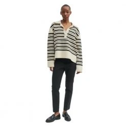 Beige Second Female Aden Knit V-Neck Genser Beige