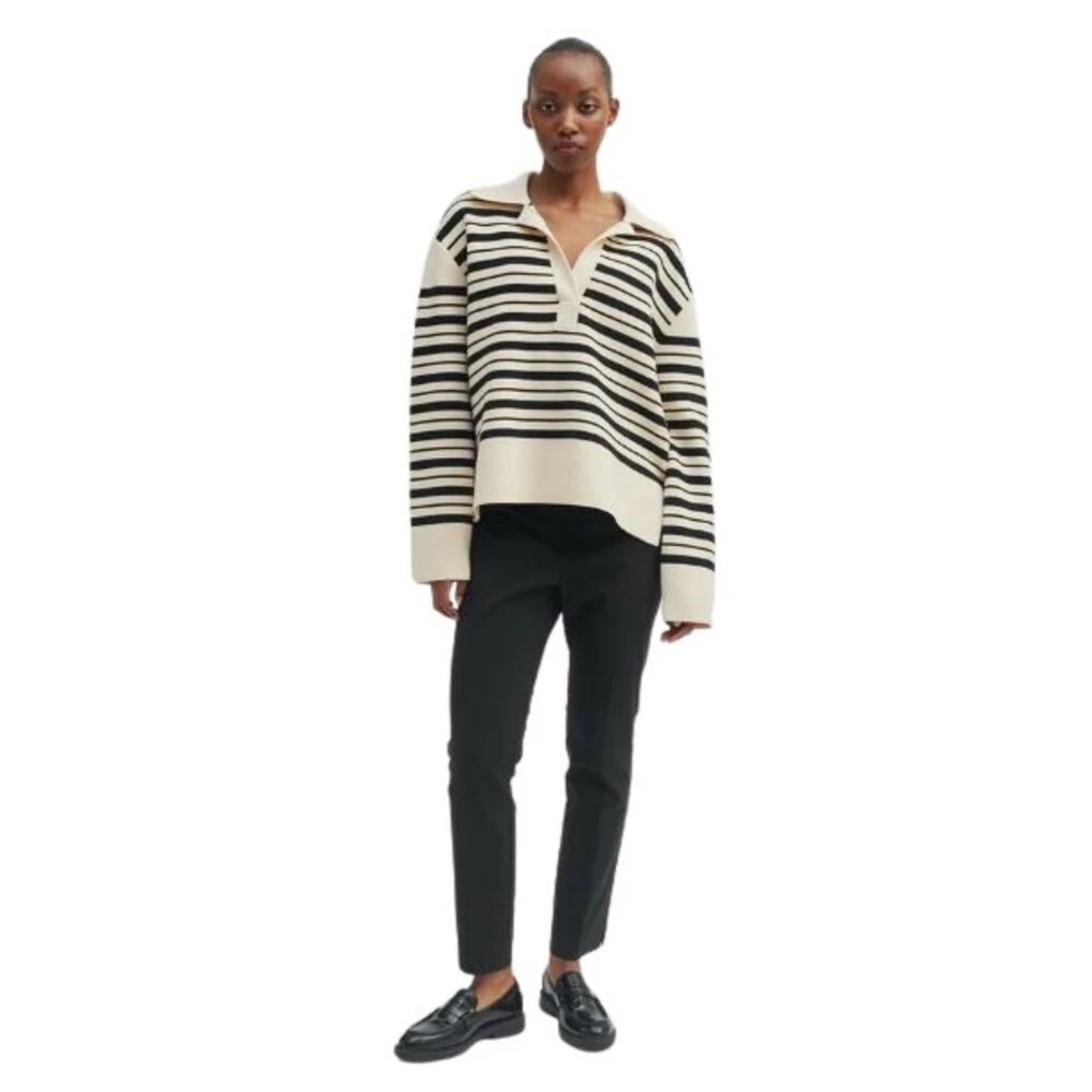 Beige Second Female Aden Knit V-Neck Genser Beige