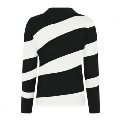 Sort Godske Strikket Genser Fra Icona Med Strass Og Mønster I Hvit/Sort Og Sorte Stener Genser Black