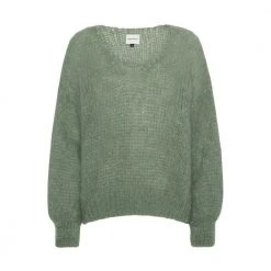 Dusty Green American Dreams Milana Mohair Knit Sweater Green