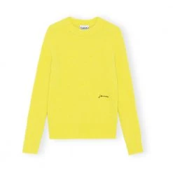 Ganni Round-neck Knitwear Yellow