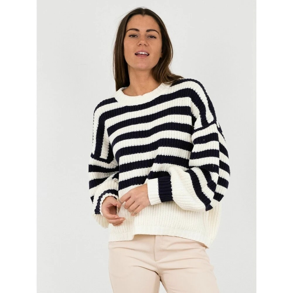 Neo Noir Dakota Stripe Knit Blouse White - Bilde 5