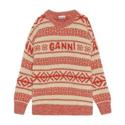 Ganni Round-neck Knitwear Beige