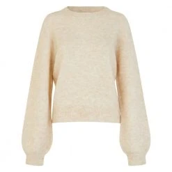 Second Female Brook Knit Drop Shoulder Beige