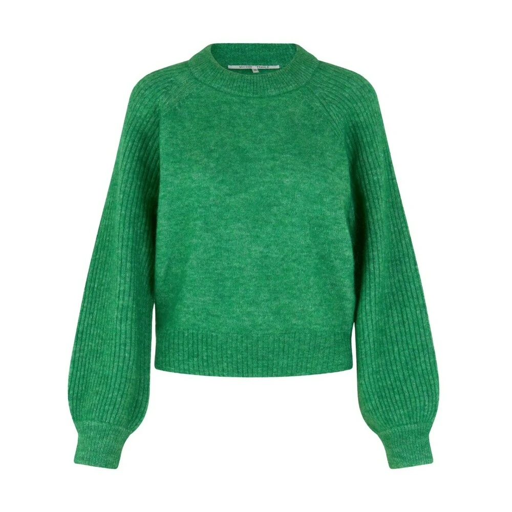 Grønn Second Female Brookline Knit O-Neck Genser Green - Bilde 7