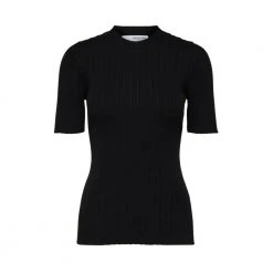 Selected Femme Nancy Knit Top Black