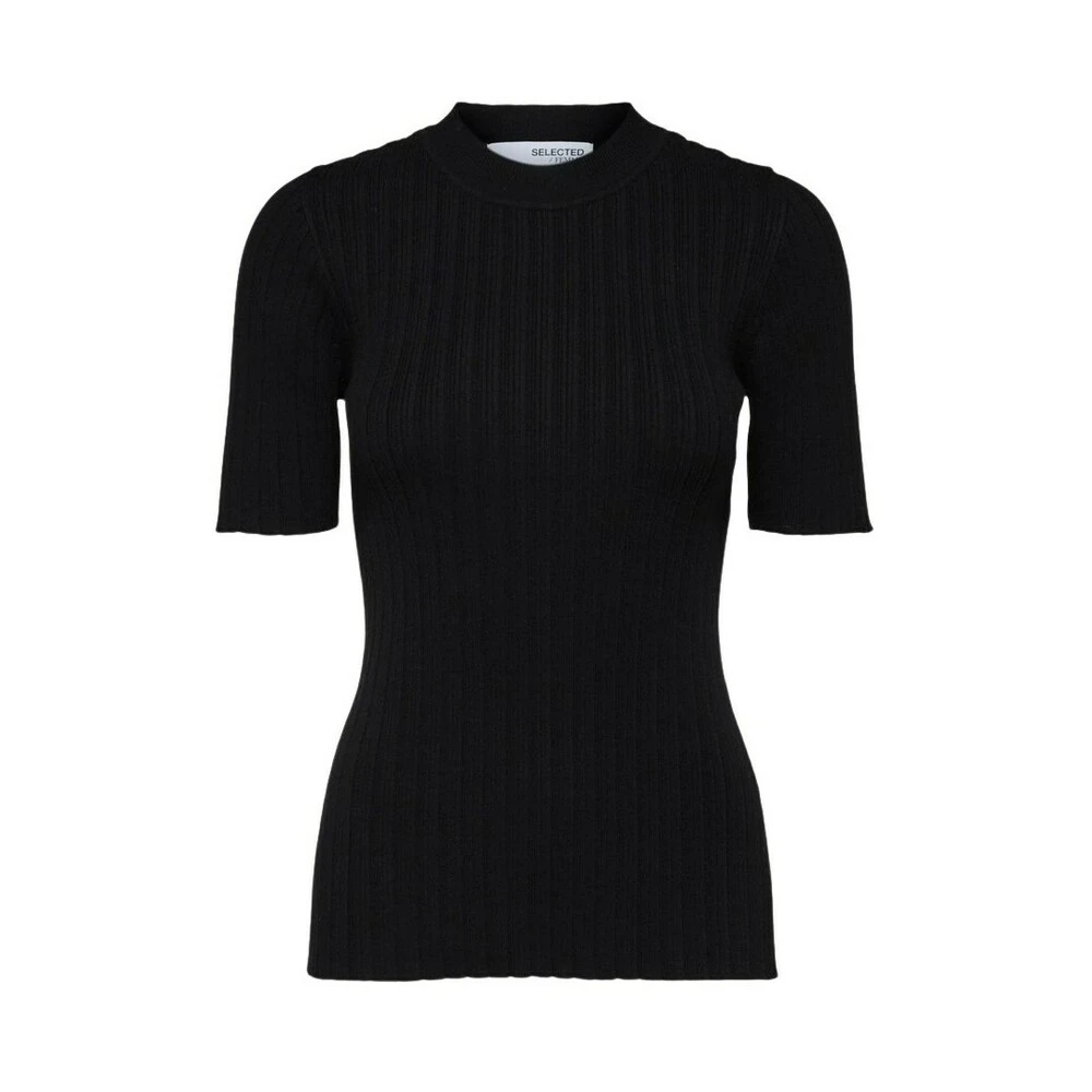 Selected Femme Nancy Knit Top Black