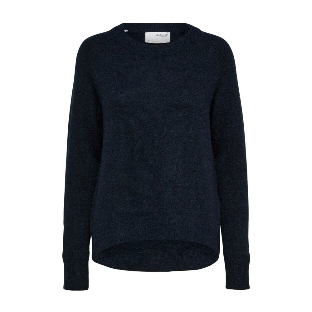 Selected Femme Lulu Ls Knit O-Neck - Dark Sapphire Melange Blue - Bilde 2