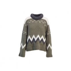 Militærgrønn Camilla Pihl Morning Knit - Army Melange Genser Green