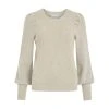 Natural Melange Vila Viril L/S O-Neck Structure Knit Top Knit Beige