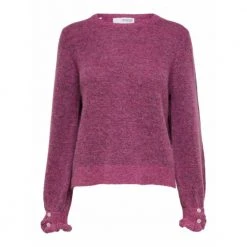 Rosa Selected Femme Slfsia Juma Ls Knit O-Neck B Genser Pink
