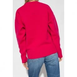 Ami Paris Sweater With Logo Pink